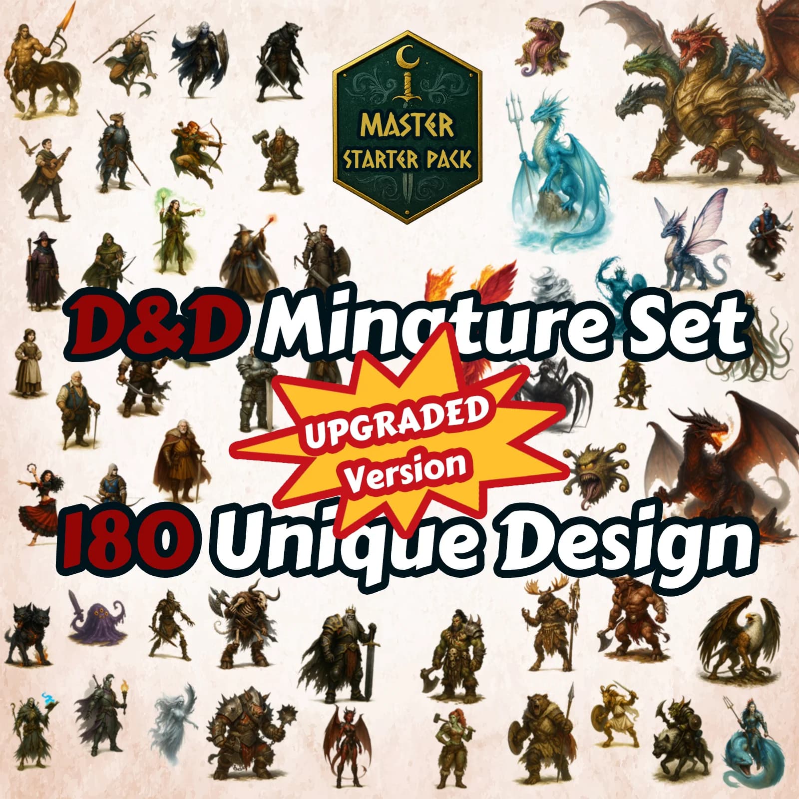 Set di Miniature per Giochi da Tavolo RPG 2D, Miniature Piatte e Resistenti | Set di Standee in Cartone per Mostri del Dungeon, Draghi, Eroi, Race e NPC per D&D TTRPG | Regalo perfetto per feste di gioco DM per Natale, Capodanno, Giorno del Ringraziamento, San Valentino, Pasqua