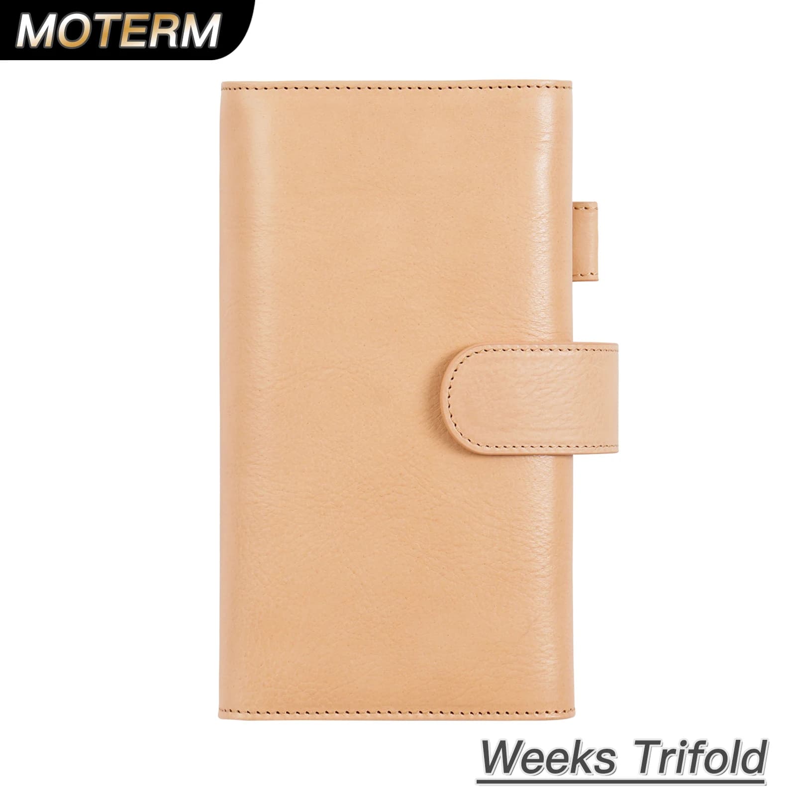 Moterm Weeks Copertina a tre ante senza tasca posteriore per Hobonichi Mega Notebook Agenda organizer in pelle conciata al vegetale