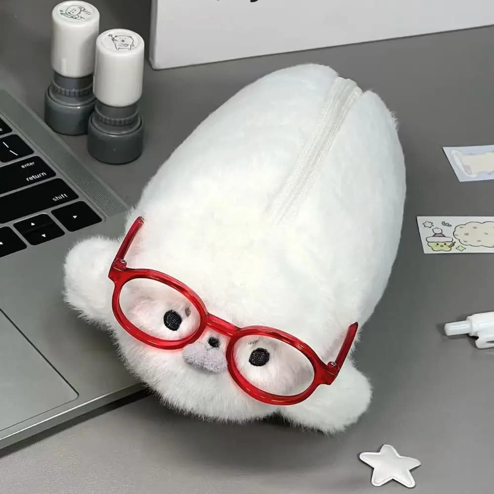Funny Seal Doll Pencil Case High Aesthetic Value Large Capacity Pen Bag Storage Bag Pen Pouch for Students