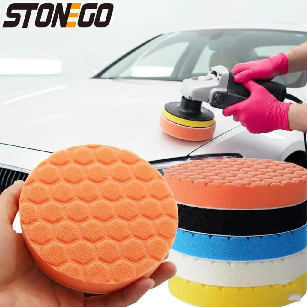 Kit Professionale 5 Pezzi Tamponi per Lucidatura Auto ad Alte Prestazioni, Tamponi per Taglio e Lucidatura, Lucidatrice per Auto, Ceratura