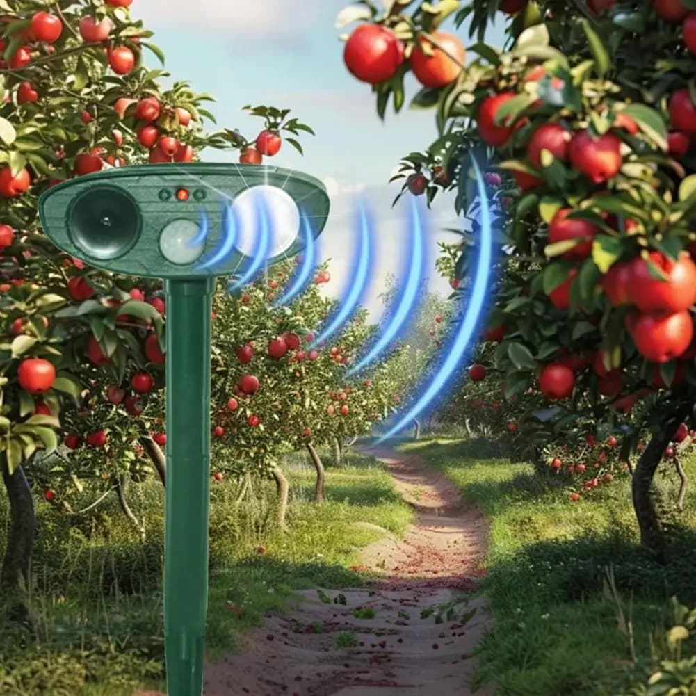 Deterrente per cani gatto ricaricabile repellente per animali solare con sensore di movimento a infrarossi Dispositivo di controllo dei parassiti impermeabile per giardino S5Q4