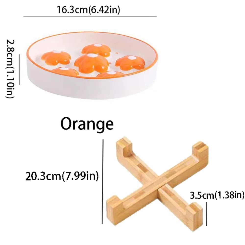 Ciotola in Ceramica Rialzata per Alimentazione Lenta, Design Piatto e Largo, Dipinta a Mano, Ciotola a Puzzle per Cibo, Facile da Pulire, Antiscivolo, Forniture per Animali Domestici