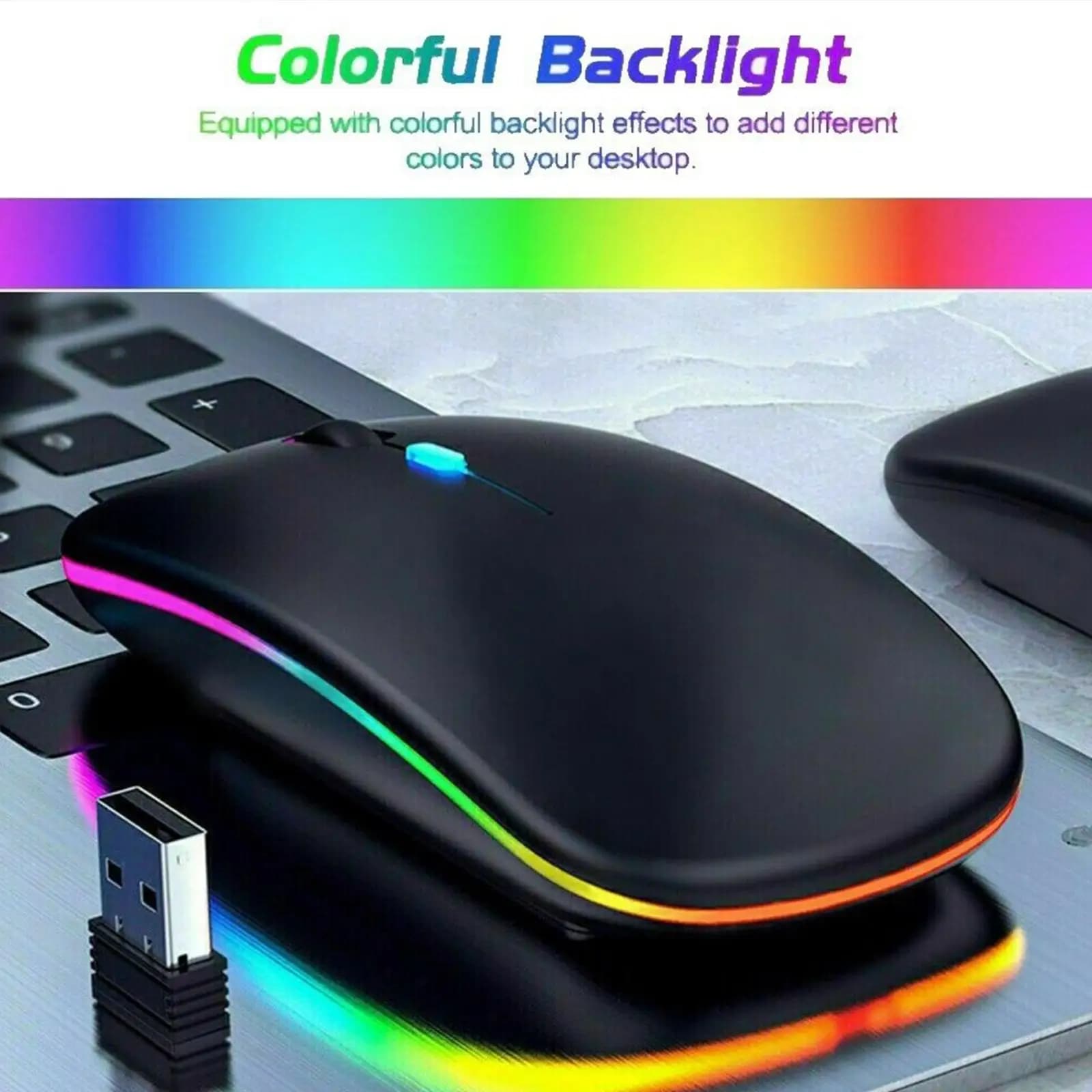 Wireless Mouse Rechargeable Silent LED Backlit Mice PC Laptop Computer Mous 2.4Ghz Receiver Bluetooth Dual Mode Optical Mice