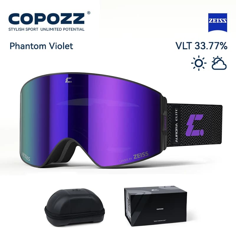 COPOZZ 2025 Nuovo ZEISS Lenti Occhiali da sci professionali Aggiornato Magnetico a cambio rapido Doppi strati Anti-appannamento UV400 Occhiali da neve