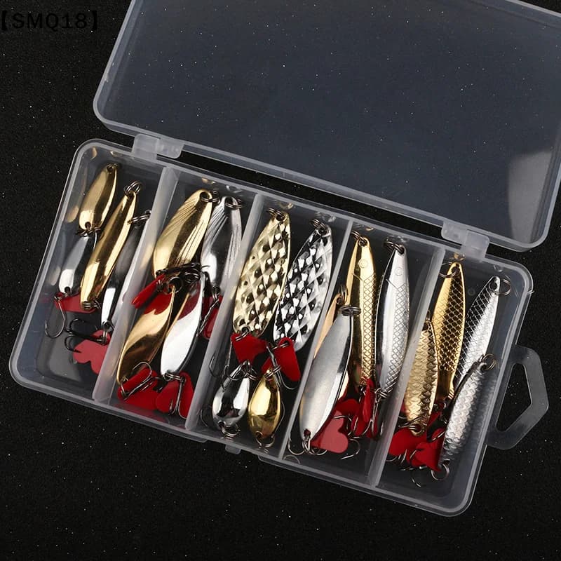 20PCS/Set Metal Jig Spoon Spinner Fishing Lure Wobbler Bait Set With Fishing Tackle Box Kit For Fishing Lure Bait Set【SMQ】