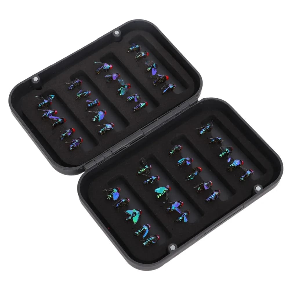 40PCS High Carbon Steel Hook Fly Fishing Lures Lightweight 12*5.7mm Artificial Fly Lures Bright Color Fly Lures Bass Fishing