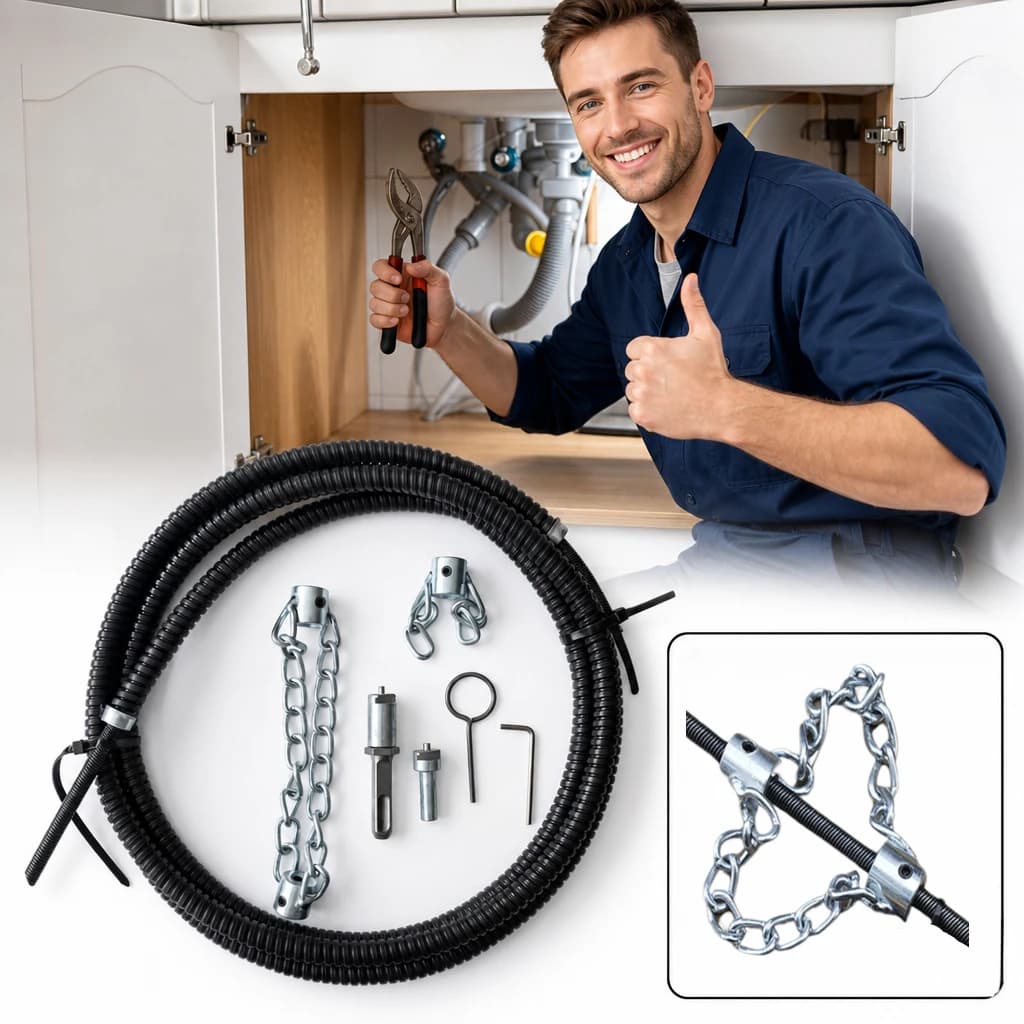 2026 New Electric Drill Drain Cleaner Spring with Extension Sewer Pipe Dredger Cleaning Spring Home Plumbing Sink Pipe Tools