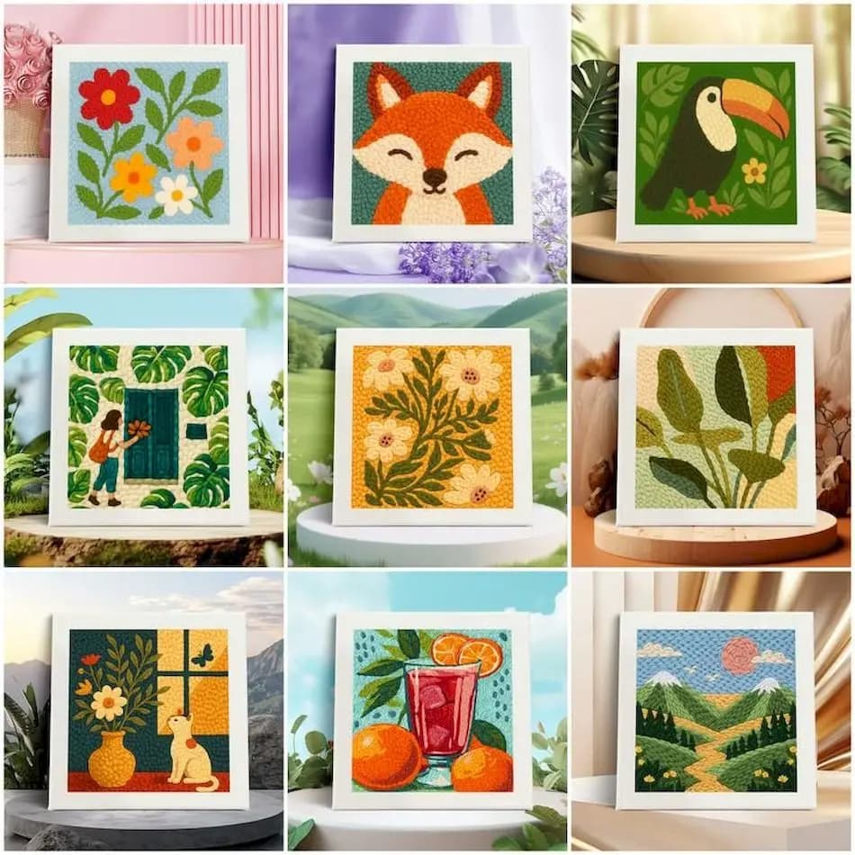 GATYZTORY punch needle embroidery crafts supplies adults embroidery kit for beginners crafts materials Cross stitch set Hobby