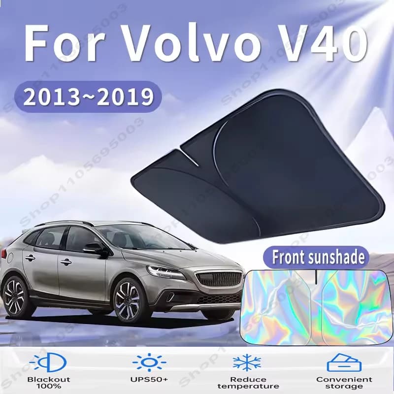 Front Windshield Sun Shade For Volvo V40 2013~2019 Custom Fit Foldable UV Reflective Sun Heat Protection Car Interior 2014 2018