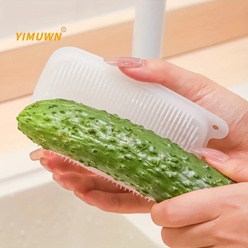 1 pack, brush for cleaning the skin of fruits and vegetables, flexible sink brush, cutting board gap brush, dish and cup brush, draining tool, cleaning supplies, household cleaning tools, kitchen gadgets, kitchenware, kitchen utensils