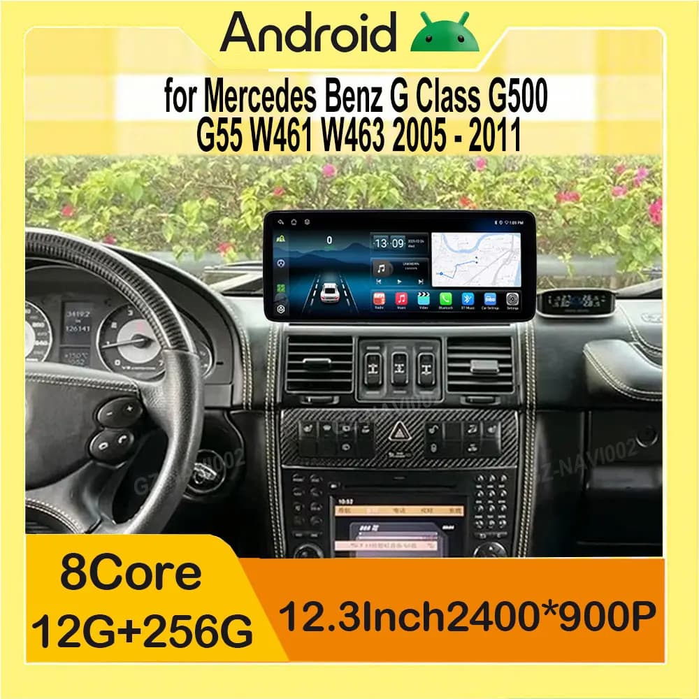Autoradio Multimediale Android 16 per Mercedes Benz Classe G G500 G55 W461 W463 2005 - 2011 con WiFi, DSP, GPS, Navigazione e Bluetooth
