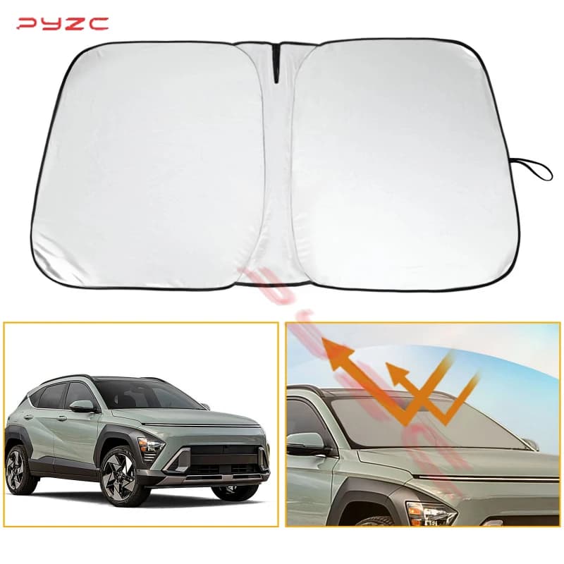 Finestra di automobile Parasole Parabrezza Anteriore Personalizzato Per 2024 2025 Hyundai Kona Parasole Copertura Finestra Visiera Parasole Pieghevole Blocchi Raggi UV