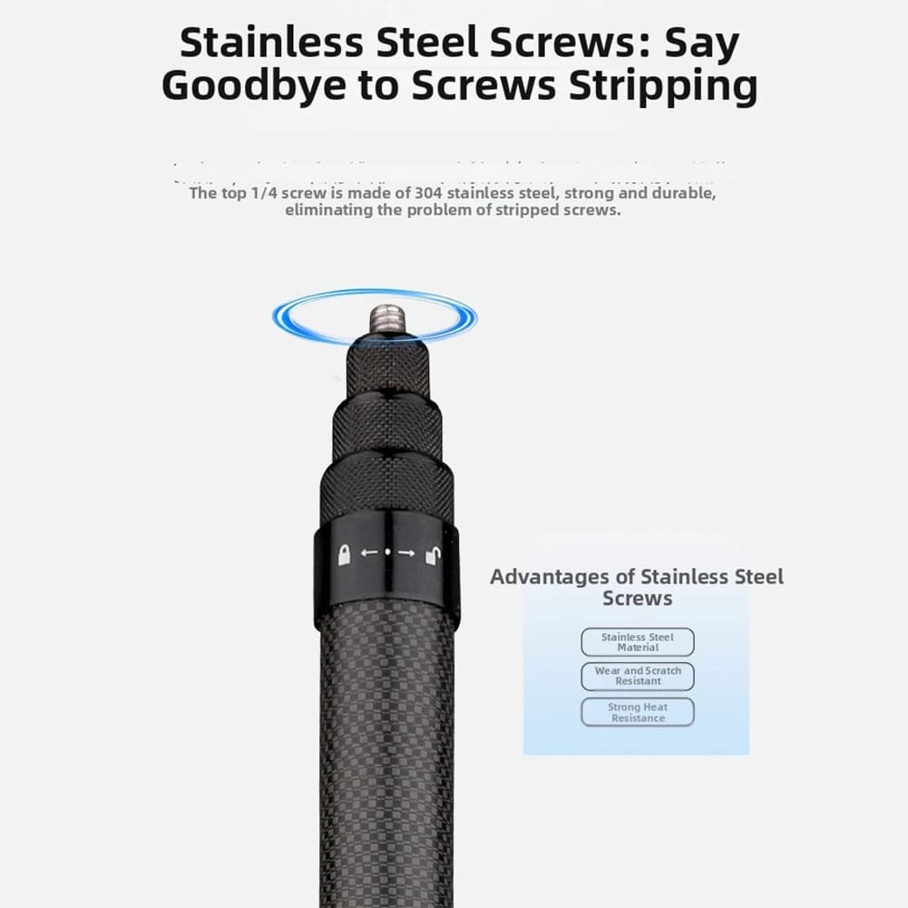 Outdoor Camera Extender Action Camera Monopod For Outdoor Adventure Long Carbon Fiber Selfie Rod Selfie Rod Seven Section Design