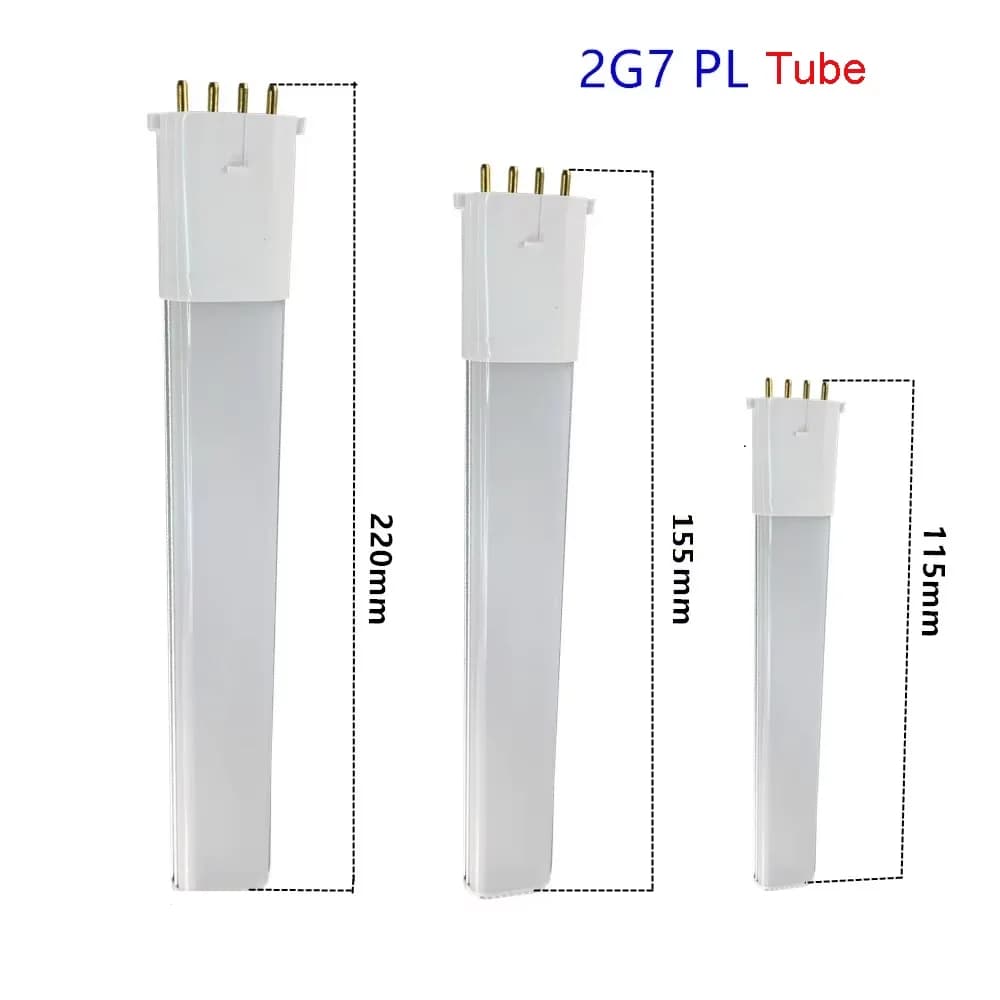 Lampada PL a tubo LED 2G7 4w 6w 8w 10w 4 pin 115mm 155mm 220mm 3000k 4000k 6000k Tavolo Scrivania Barra di lettura Sostituisci 15w 20w 25W Lampadina CFL