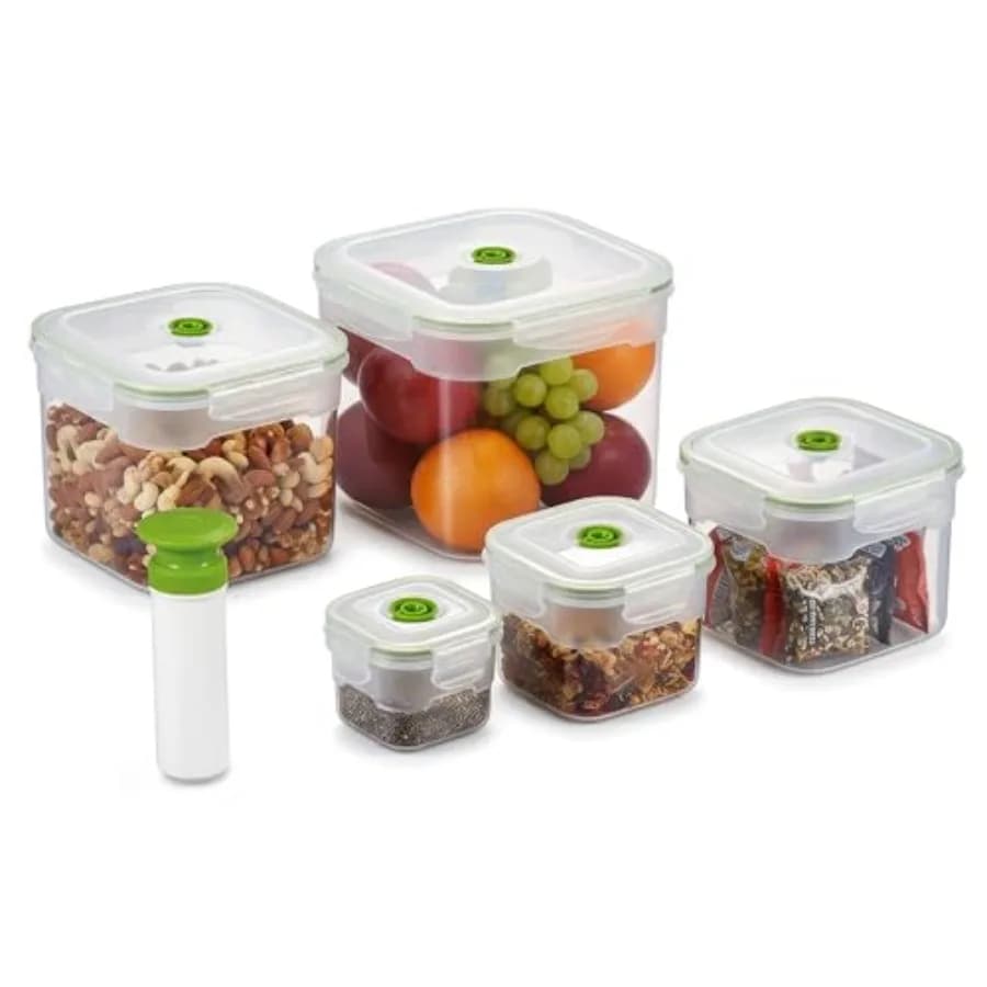 Contenitori per Alimenti Sottovuoto con Pompa, Ermetici e Antigoccia, Contenitori Sigillati Sottovuoto per Alimenti, Preparazione Pasti