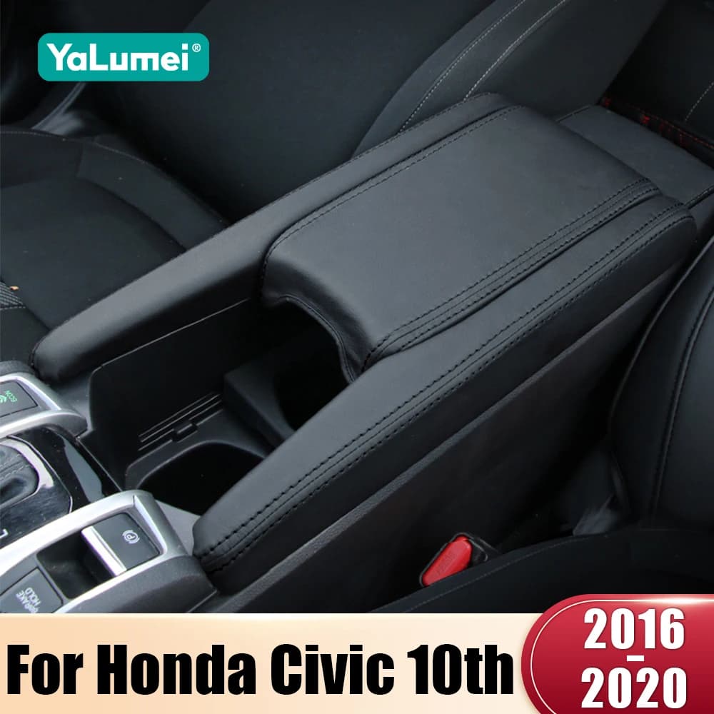 Auto Console Centrale Bracciolo Box Copertura In Pelle Trim Accessori Per Honda Civic 10th Gen 2016 2017 2018 2019 2020 Civic X FC