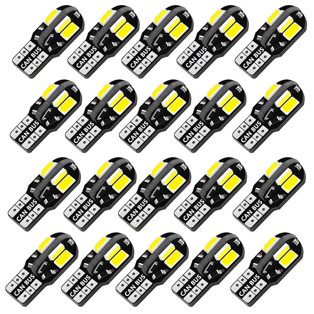 10/20PCS W5W T10 LED bulbs Canbus 5730 8SMD 12V 6000K 194 168 LED Car Interior Map Cupola Lights Parking Lights Light Auto signaling lamp