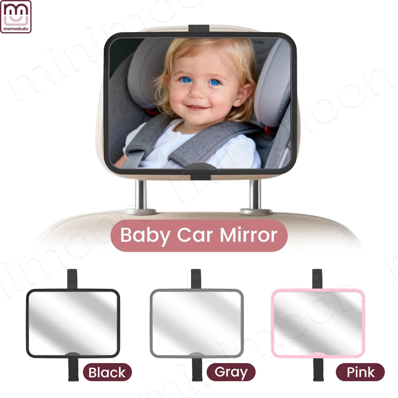Nuovo Specchietto Retrovisore per Auto con Ampio Angolo di Visione, Monitor di Sicurezza Quadrato per Neonati e Bambini
