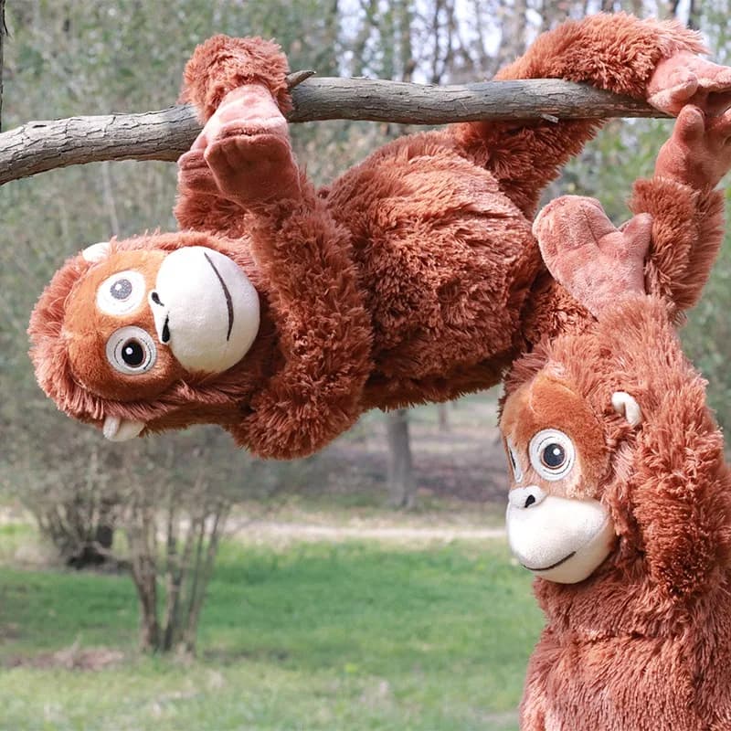 Nuovi Peluche Realistici di Scimmia Orangutan da 66 cm, Simpatici Giocattoli di Peluche a Forma di Cartone Animato, Regali di Compleanno e Decorazioni