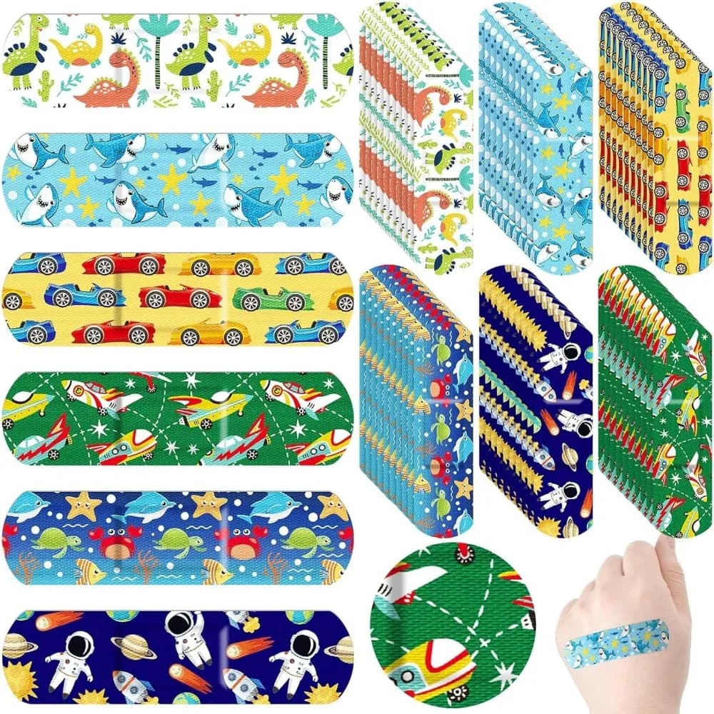 Set di 12 Cerotti Adesivi a Forma di Cartone Animato, Impermeabili, Carini, per Bambini, Primo Soccorso