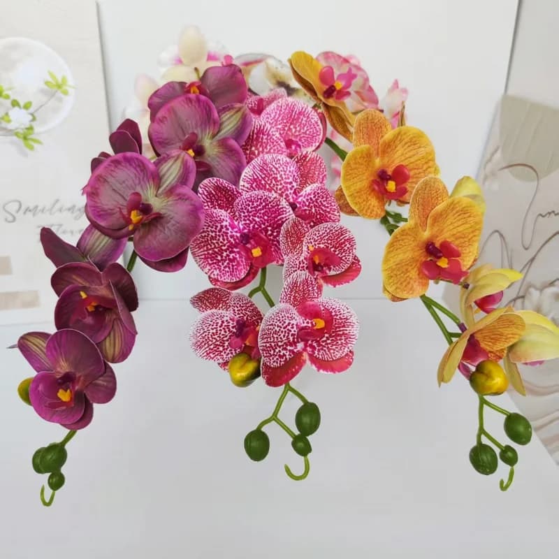 Kit fai da te con 8 orchidee a farfalla, decorazione per tavoli da pranzo di hotel, piante in vaso, materiali per fiori artificiali, allestimento per location fotografiche