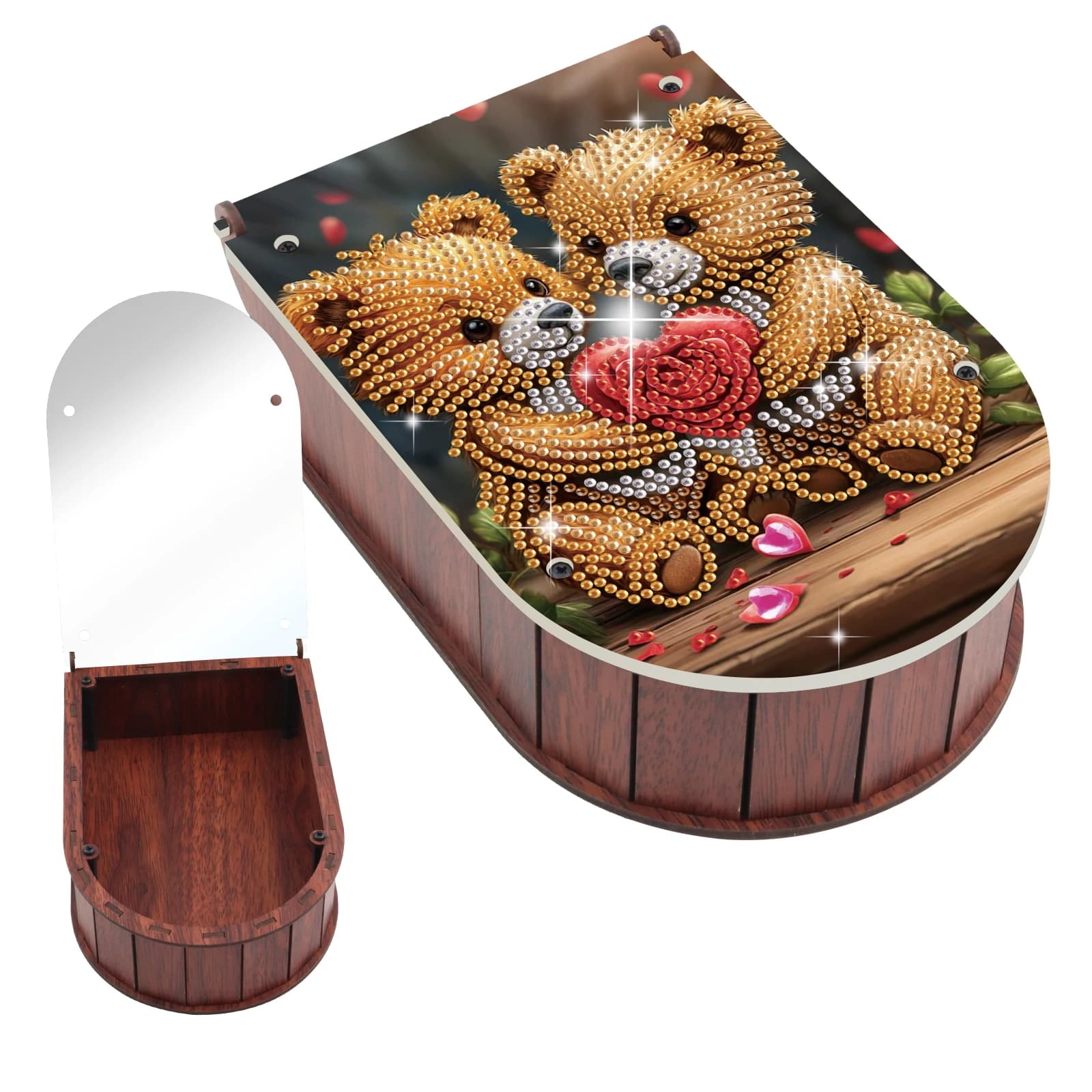 Curved storage boxes kit for diamond painting, yellow bears, diamond art, special shape, diamond ornaments, storage boxes, home decorations