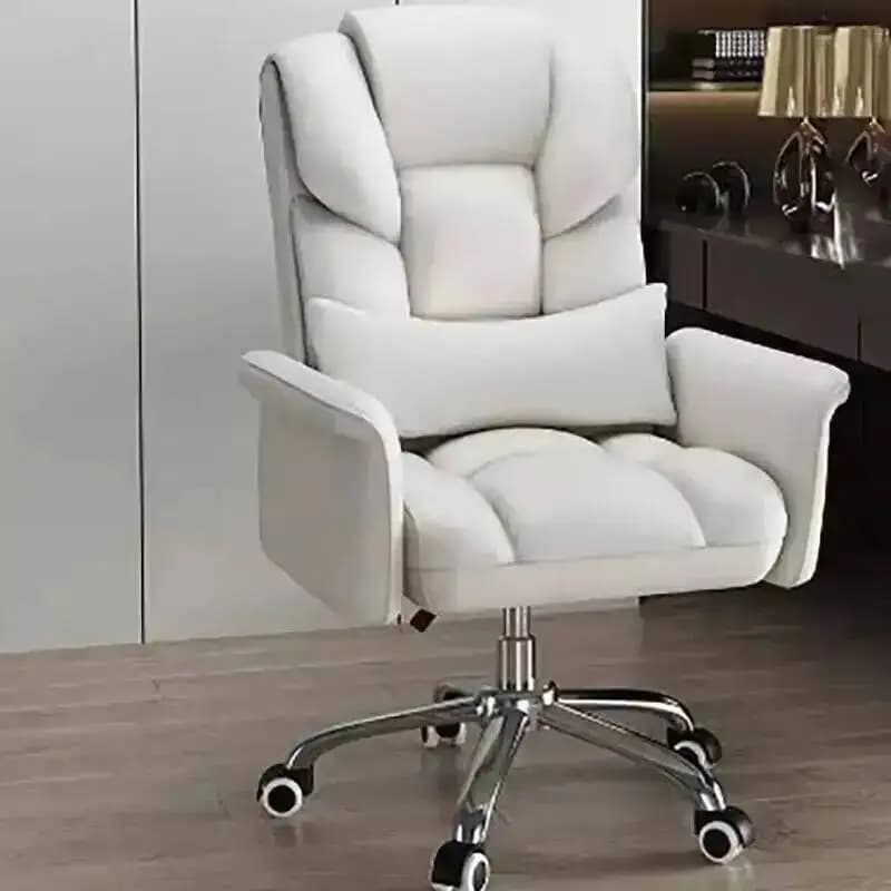 Sedia da ufficio girevole con cuscino portatile Sedia da ufficio mobile ergonomica di lusso reclinabile Design Sillas De Oficina Mobili per la casa
