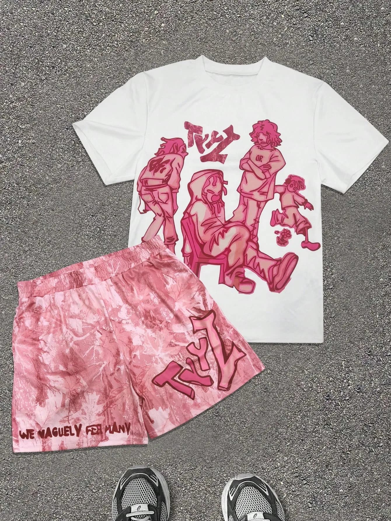 Completo Estivo 2026 da Uomo: Set Pantaloncini e Maglietta a Maniche Corte con Stampa 3D, per un Look Casual Streetwear Comodo e Morbido