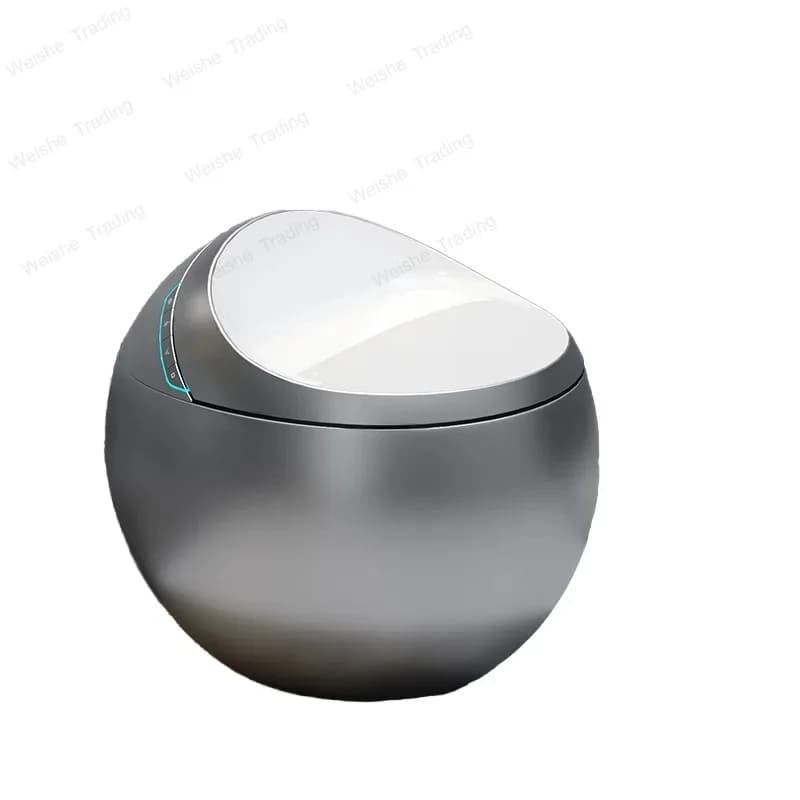 WC Intelligente a Forma di Uovo con Controllo Vocale AI, Asciugatura Automatica e Sterilizzazione, Telecomando, Drenaggio a S