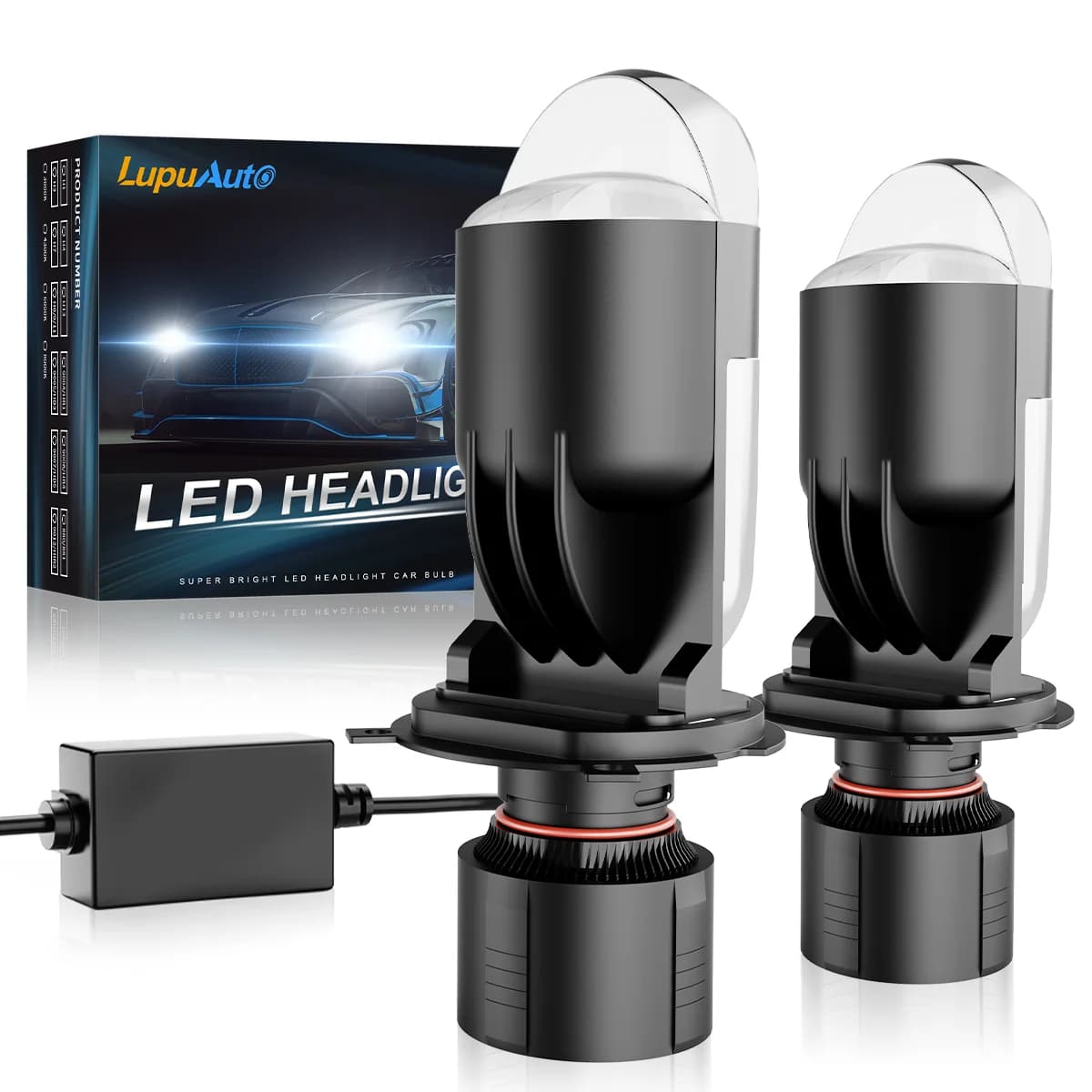 2 pz H4 Lente Del Proiettore A LED Auto Mini H4 LED Lampadine Per Faro Kit Conversione Abbagliante Fascio Basso 120 W Turbo Ventola Lampada Della Luce Dell'automobile
