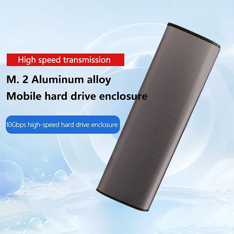 Custodia SSD M2 NVMe Custodia SSD PCIe da 10 Gbps Scatola portatile per M.2 NVMe PCIE NGFF Protocollo SATA Scatola disco SSD Adattatore esterno in metallo