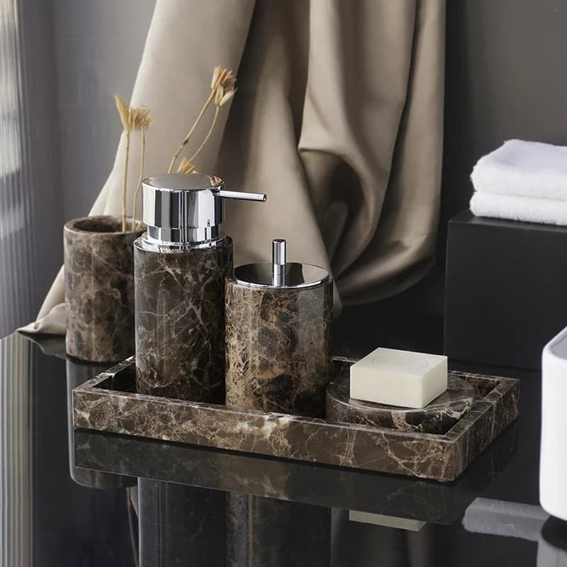 1pc Accessori per il bagno in marmo naturale Dispenser di sapone di lusso Portasapone Aromaterapia Diffusore Scatola di immagazzinaggio dei fazzoletti Scopino