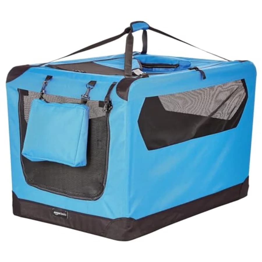 Trasportino Pieghevole Portatile Morbido per Cani 36 x 24 x 24 pollici Blu