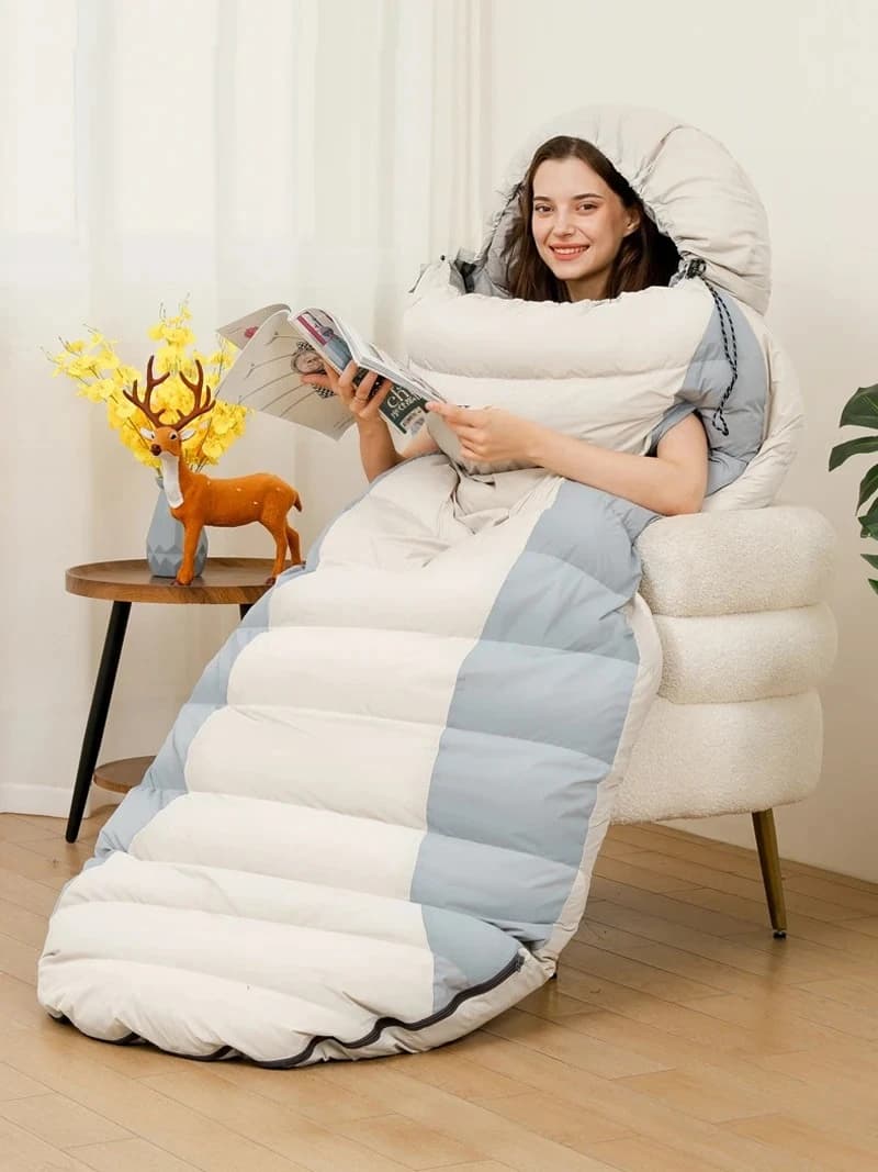 Ultralight washable sleeping bag 3 seasons for home, travel and camping, Lohascamping sleeping bag elasticized in feather, washable in washing machine