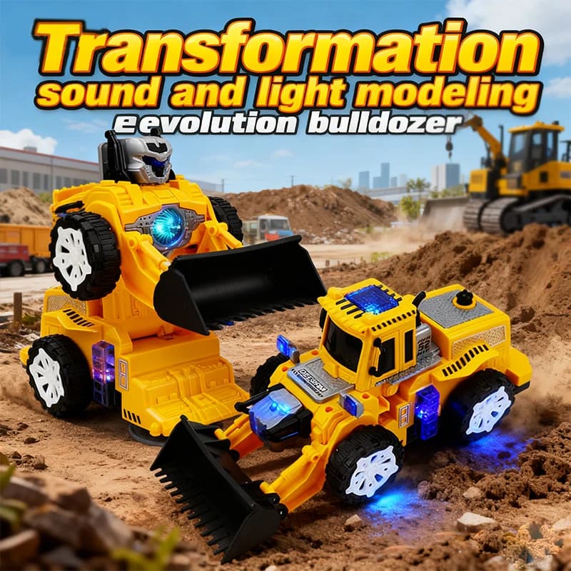 Macchinina giocattolo bulldozer elettrico doppio variabile - Robot di trasformazione con cambio automatico, regalo per le vacanze del bambino