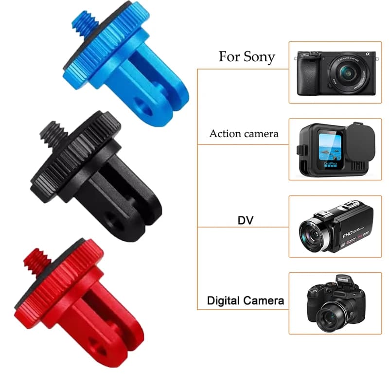 For Insta360 X5/X4 1/4 inch aluminum alloy tripod mounting adapter for DJI Action 5/4 GoPro 13/12 and other 1/4 standard cameras