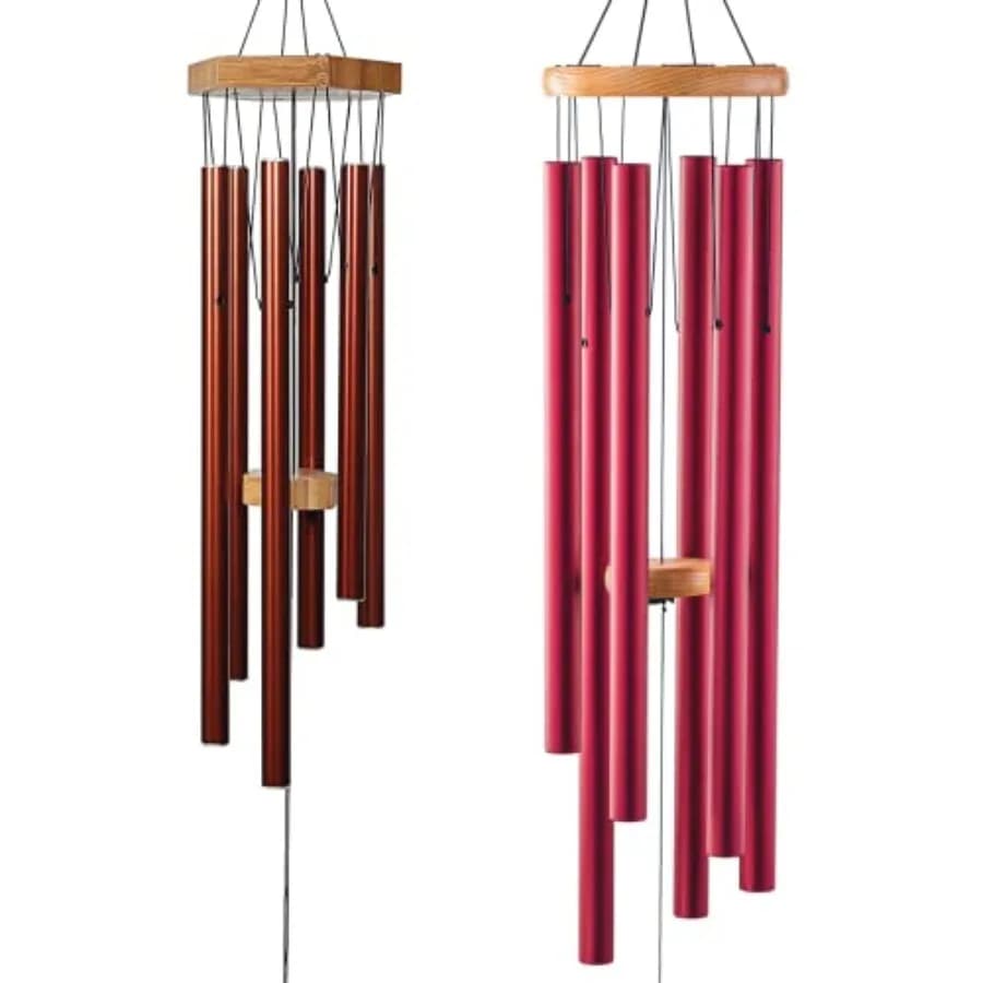 2 Pack Wind Chimes Gift Set -, 29" Copper-Red and 41" Red Wind Chimes Bundle, Copper Gifts, WindChimes Outdoors Clearance
