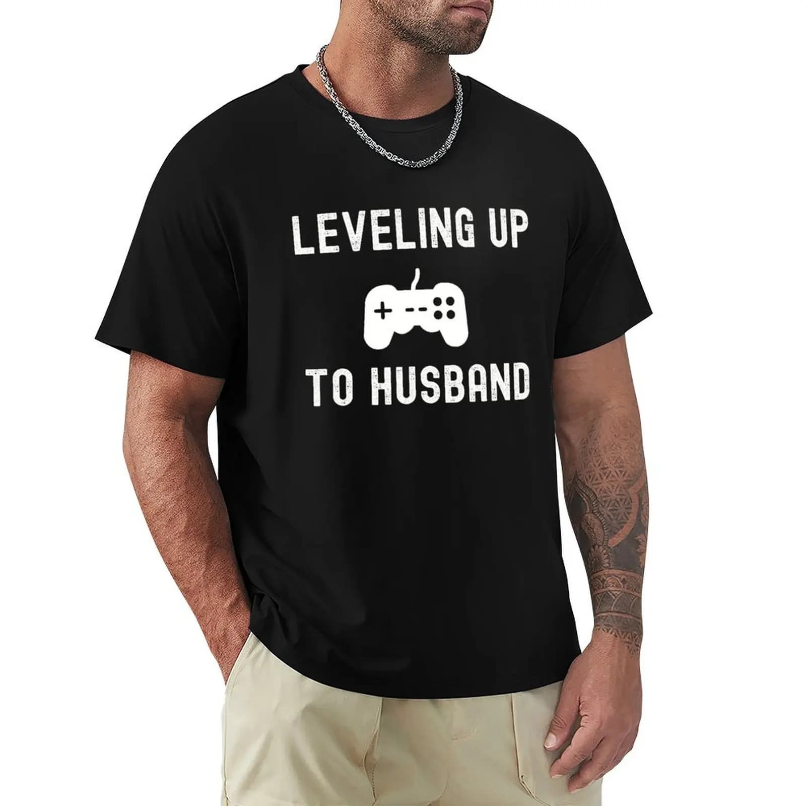 Divertente regalo di fidanzamento per lo sposo, amante dei videogiochi, t-shirt in cotone a maniche corte, moda casual