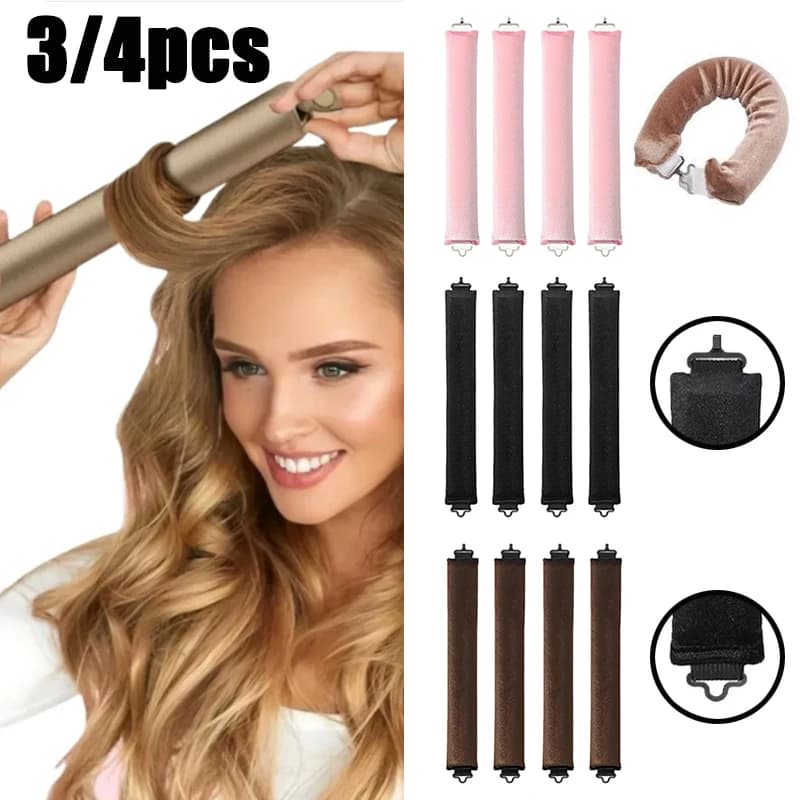 3/4pcs No Heat Hair Rollers Heatless Curling Rod Headband Soft Hair Curler Lazy Curls Sleeping Styling Tools