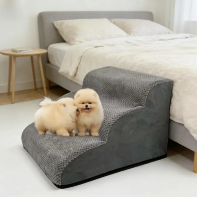Scaletta per Animali Domestici a 2/3/4 Livelli Antiscivolo con Spugna Rimovibile, Scaletta per Divano Letto per Cani di Piccola e Media Taglia
