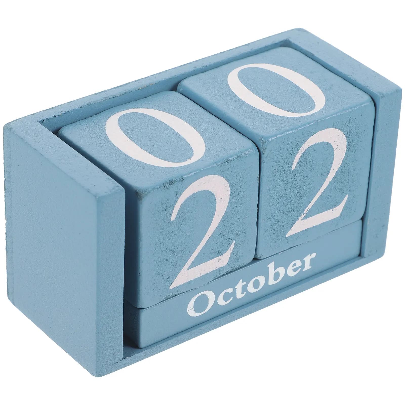 Calendario Perpetuo in Blocchi di Legno, Decorazione da Scrivania Rustica per Ufficio e Casa, Calendario da Tavolo Minimalista per Monitoraggio Quotidiano delle Date