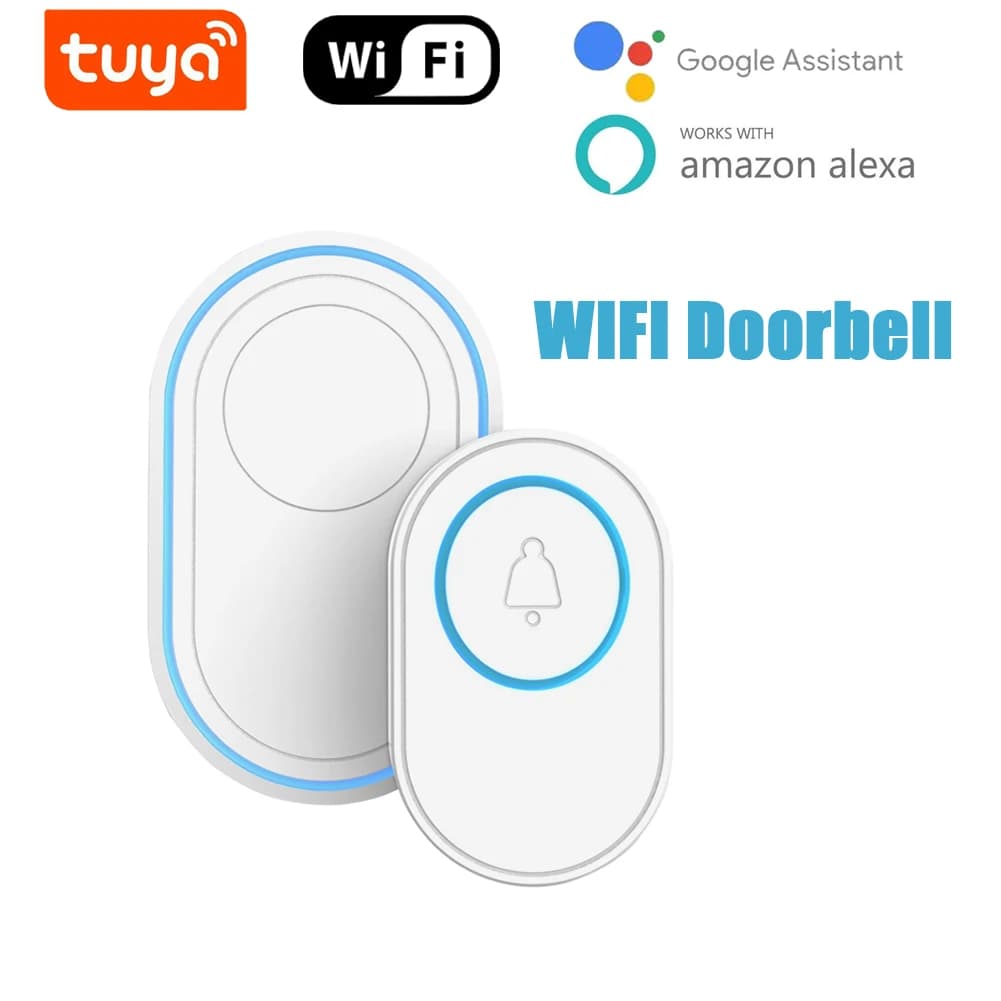 TUYA Campanello intelligente Welcome Home Wifi 433 MHz Campanello per porta Carillon Allarme di sicurezza App Controllo remoto Casa intelligente wireless