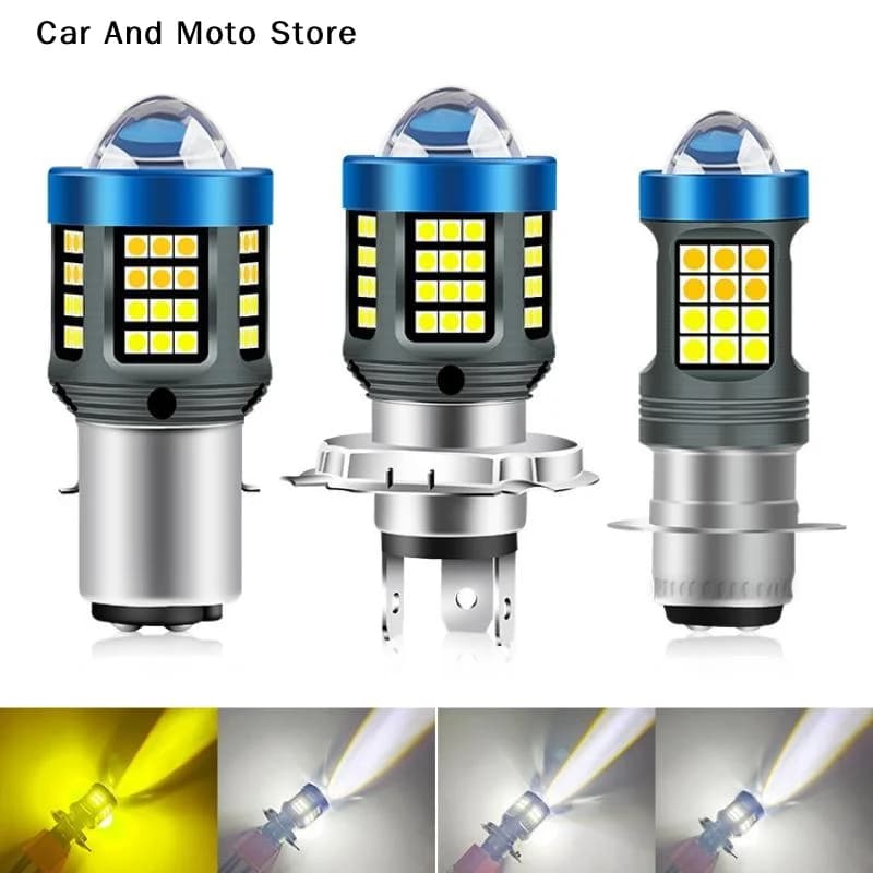 【CMO】 Luce LED H4 1/2 pezzi 120 W per moto 360 ° Mini luce di guida super luminosa H4 H6 T19 P15D Faro