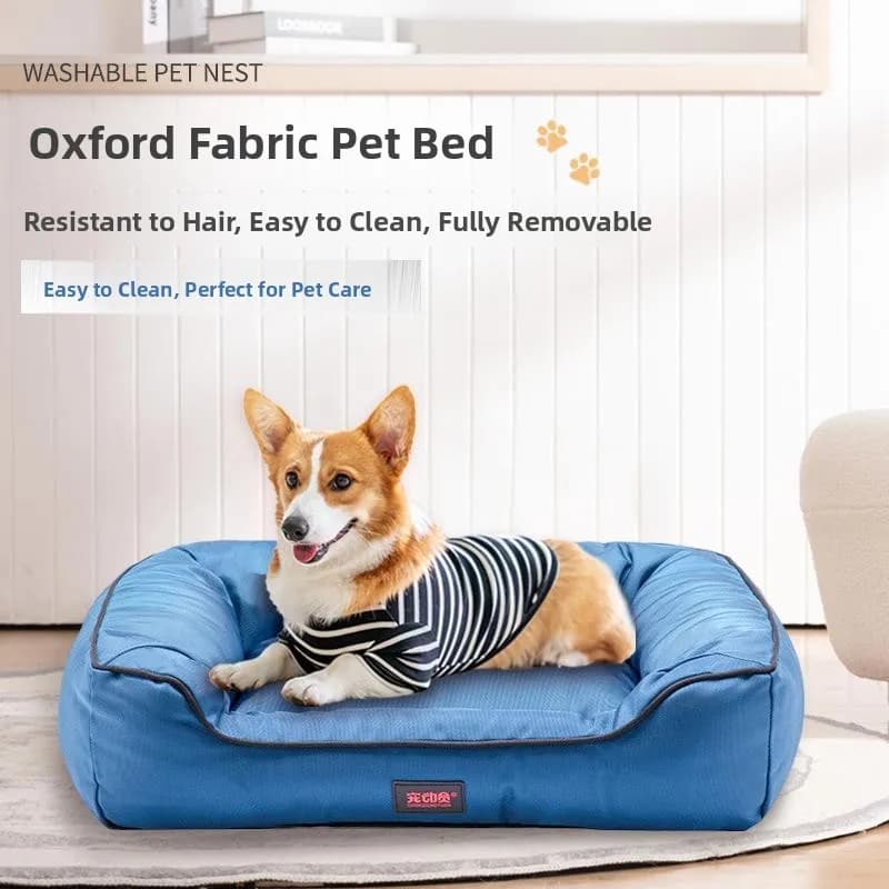 Divano per Animali Domestici in Tessuto Oxford Staccabile con Schienale, Cuccia Calda per Cani, Cuscino Quadrato, Forniture per la Casa, Universale per Tutte le Stagioni