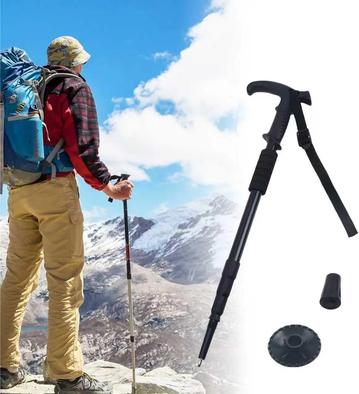 Retractable Trekking Pole Aluminum Alloy Walking Poles Portable Hiking Pole Suitable for Outdoor Activities Such as Mountaineering,Traveling,and Cross-Country Running