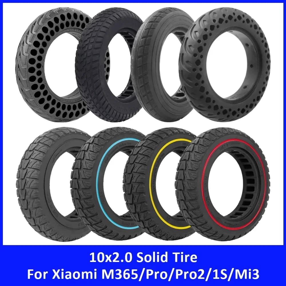 Pneumatico Solido in Gomma 10 Pollici 10x2.0 per Monopattino Elettrico Xiaomi M365 1S Pro Pro2 Mi3, Accessorio Ruota Anteriore e Posteriore Senza Camera d'Aria