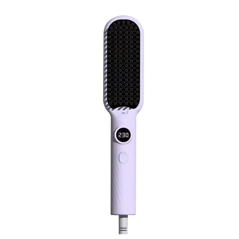 Professional brush to smooth hair with adjustable temperature, comb to smooth ionic ceramic