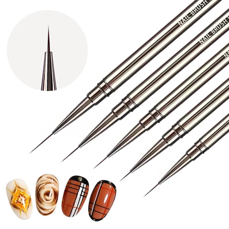 Pennello per pittura French Nail Art Liner 6/9/12/15/18mm Gel UV Linee allungate ultrasottili Pennello per penna da disegno per unghie Strumenti per manicure fai da te