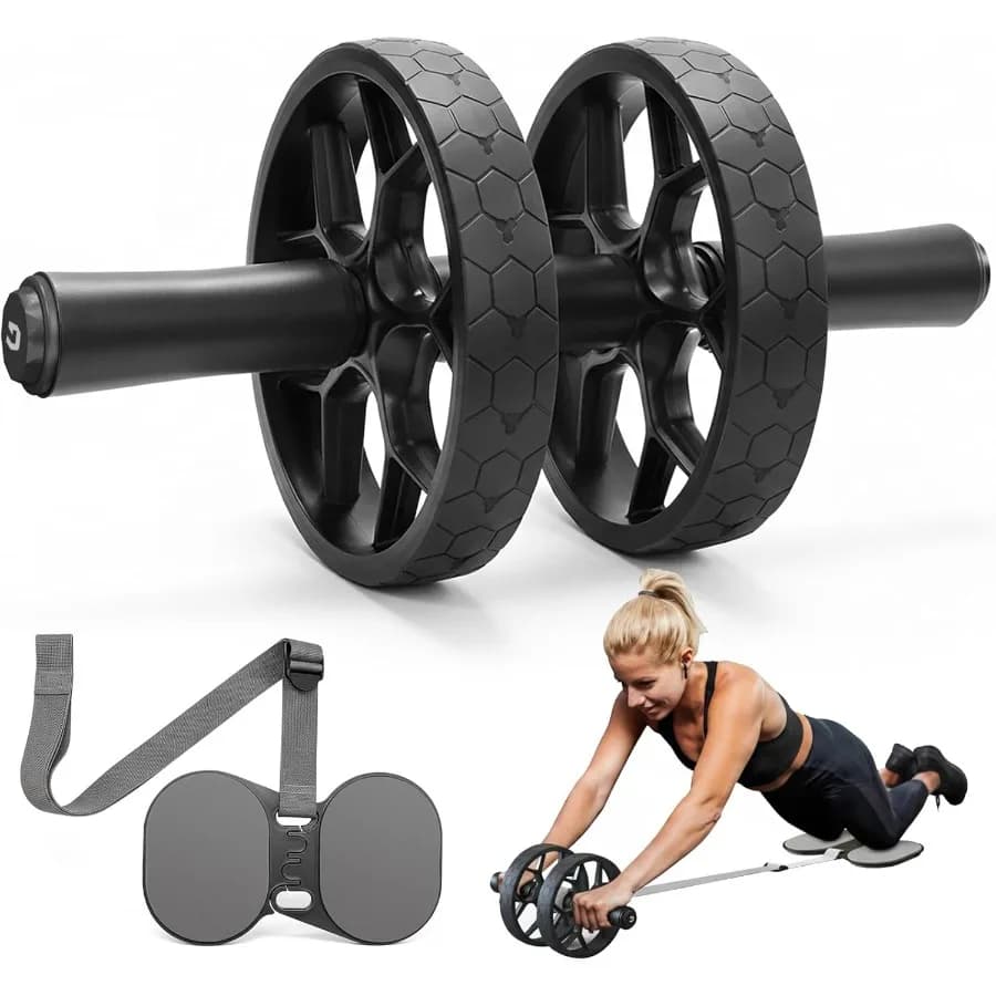 Wheel for Beginners and Professionals with Adjustable and Stackable Resistance, Core Training Equipment for Home Gym