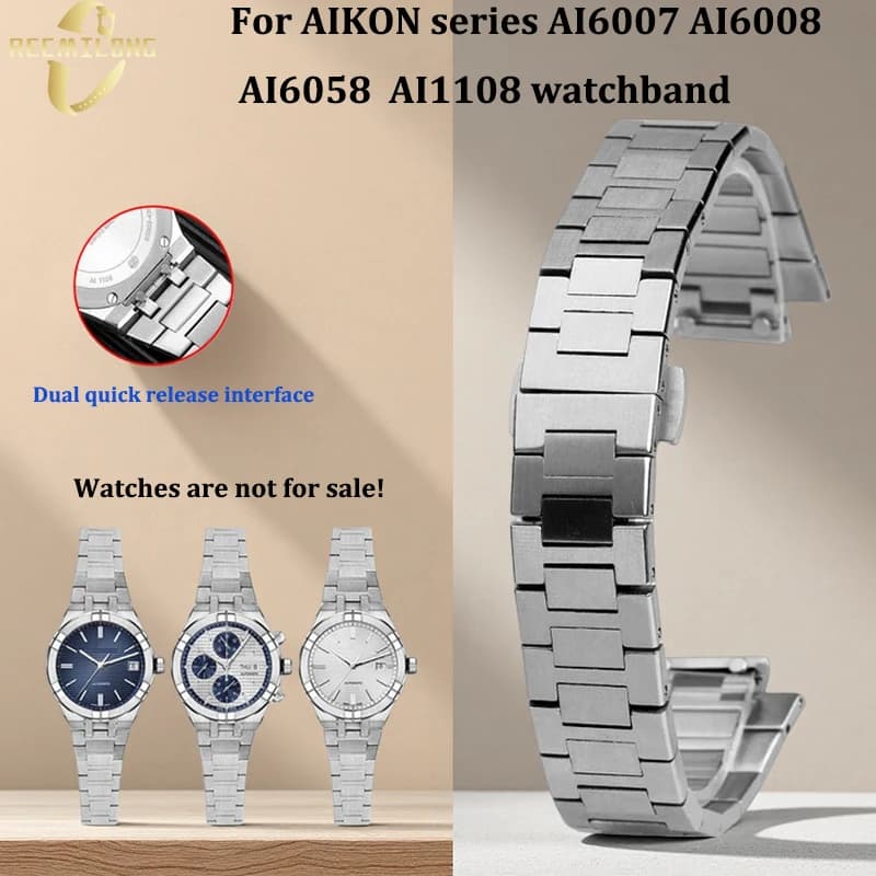 Quick release metal watchband For Maurice Lacroix AIKON stainless steel watch strap AI6008 AI6007 AI6058 AI1108 Men's bracelet